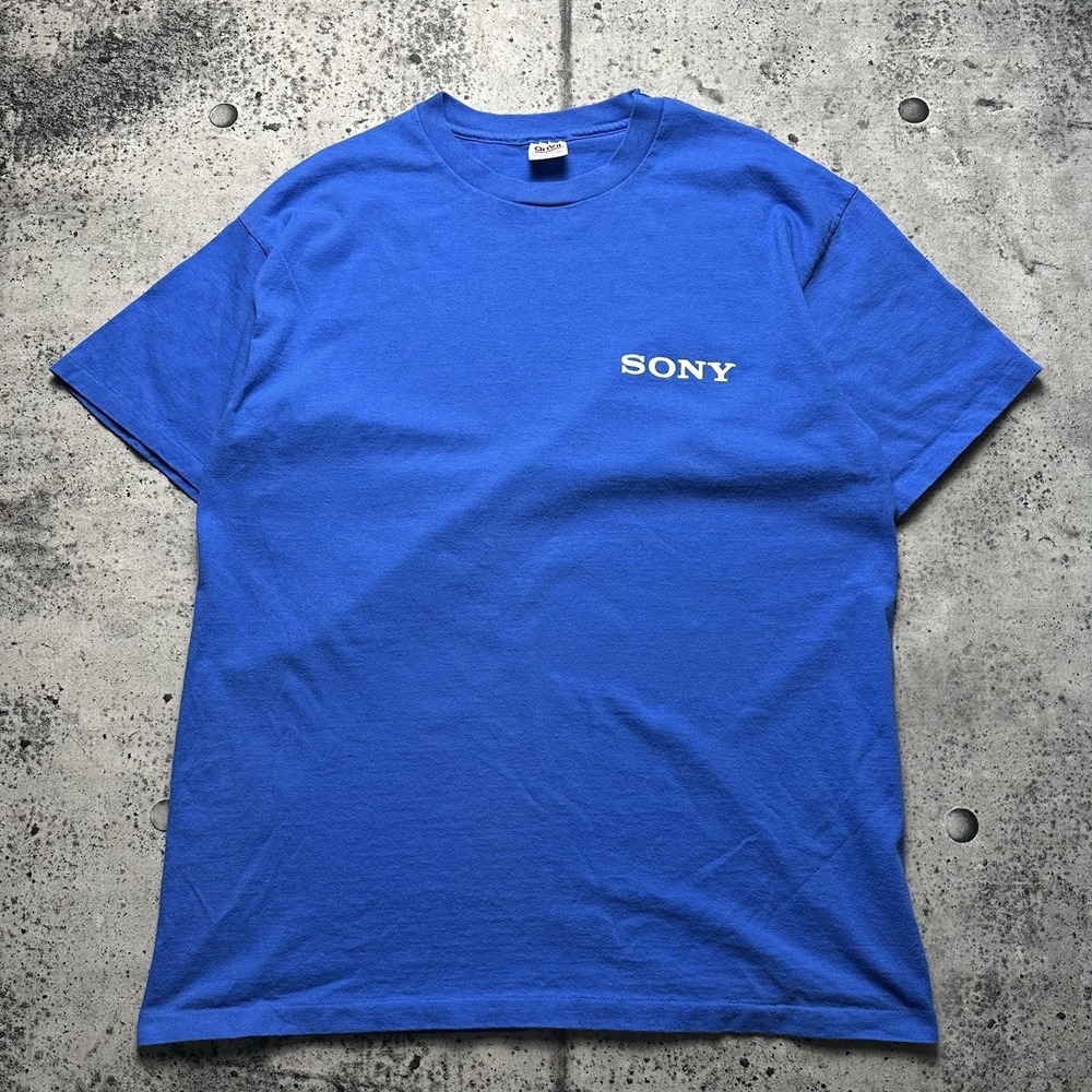 Vintage Anvil 1990's Sony Promo Single Stitch Blue Tee Shirt Men's XL